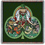 54x54 LEPRECHAUN Irish Shamrock Lucky Clover Tapestry Throw Blanket