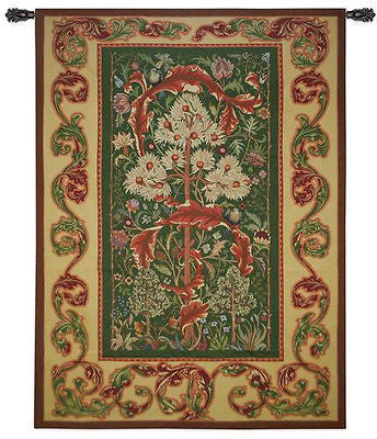 82X60 ACANTHUS William Morris Coral Floral Tapestry Wall Hanging