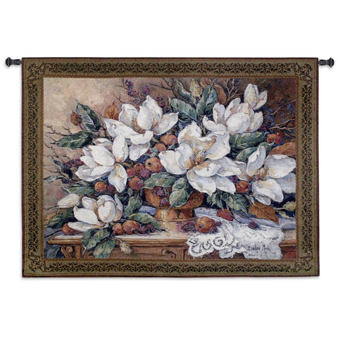 53x41 Enduring Riches Magnolia Floral Tapestry Wall Hanging