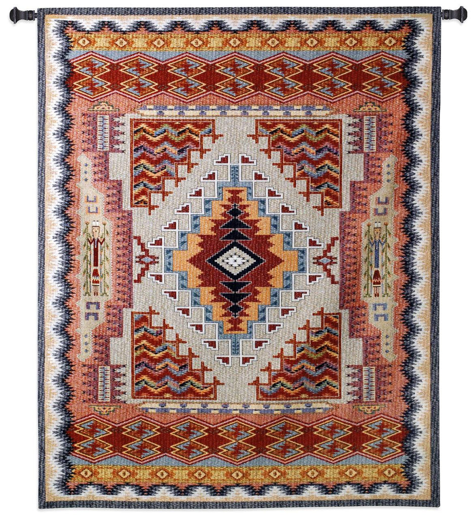 53x41 SOUTHWEST SALMON Geometric Tapestry Wall Hanging