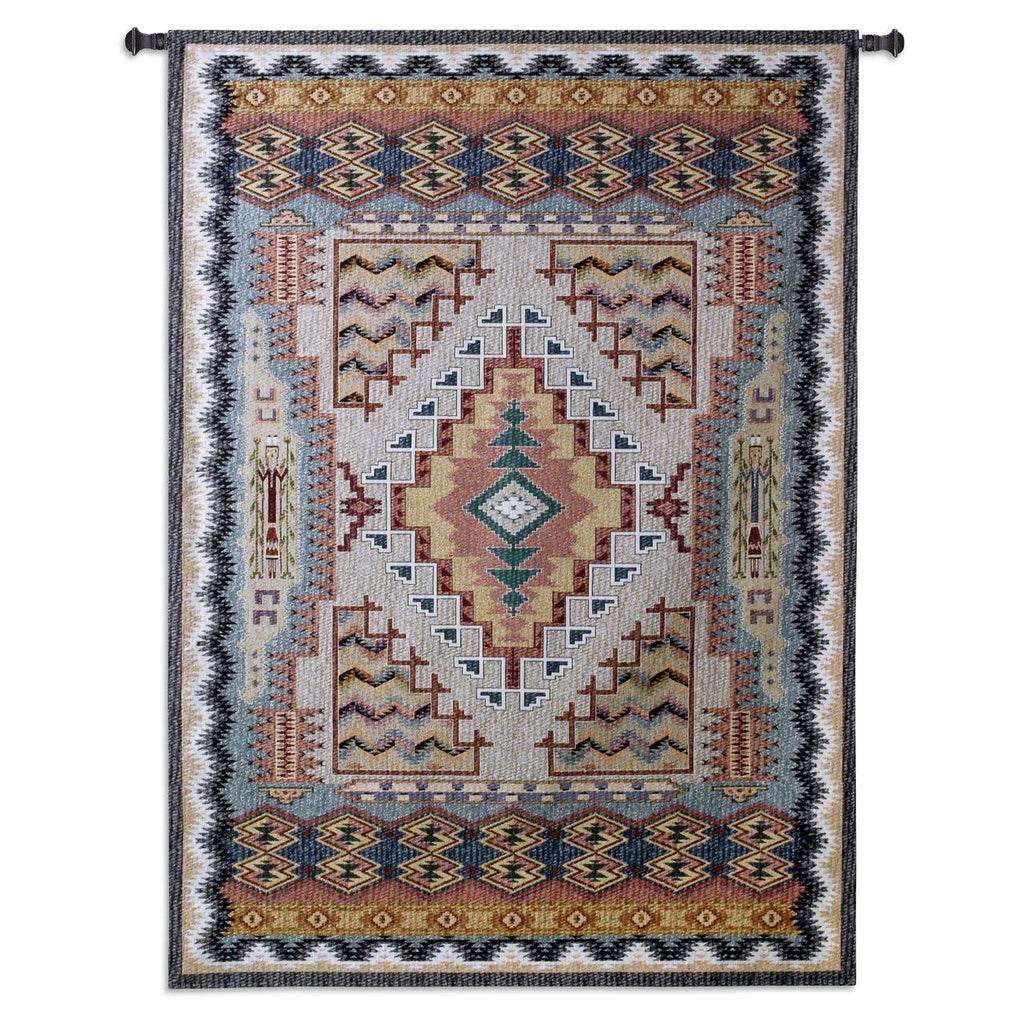 75x53 SOUTHWEST TURQUOISE Geometric Tapestry Wall Hanging