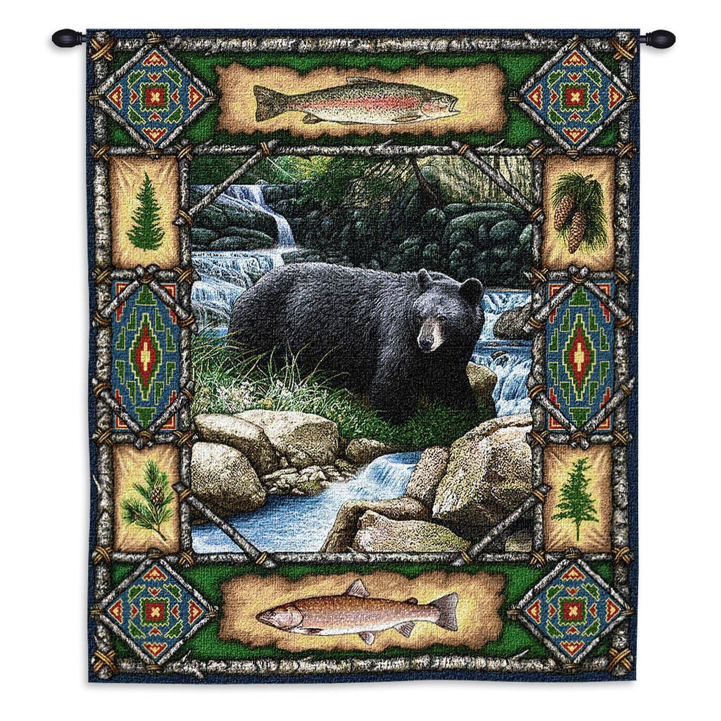 26x34 BLACK BEAR Lodge  Wall Hanging