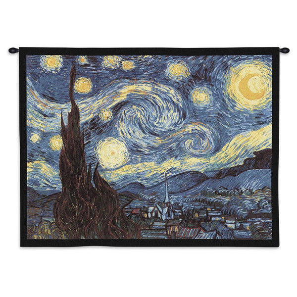 thumbnail image 2 of Hippie Van Gogh Starry Night Tapestry - Large 53.1x59 Inch Wall Hanging - Blue Art Print 2 of 6