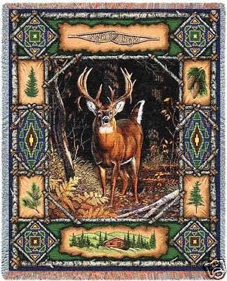 70x54 DEER Lodge Throw Blanket