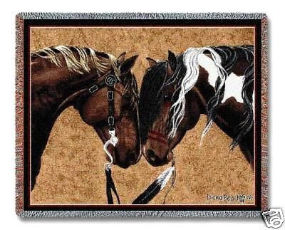 70x53 HORSE Western Southwest Afghan Throw Blanket