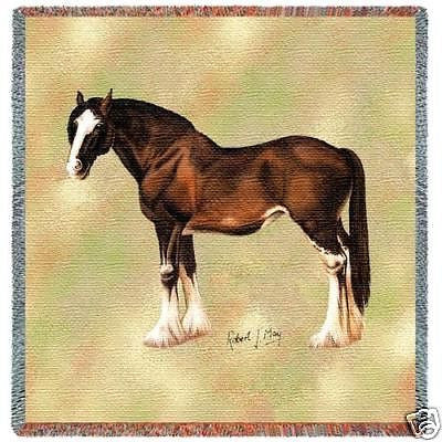 54x54 CLYDESDALE HORSE Tapestry Throw Blanket