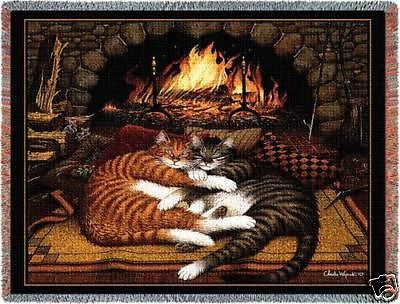 70x54 All Burned Out Cat Throw Blanket