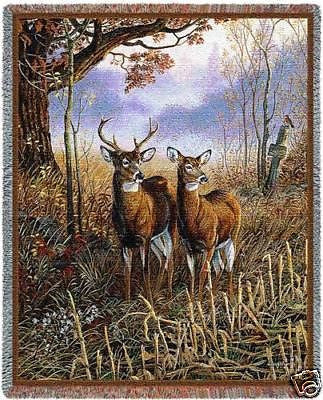 70x54 White Tail Deer Throw Blanket